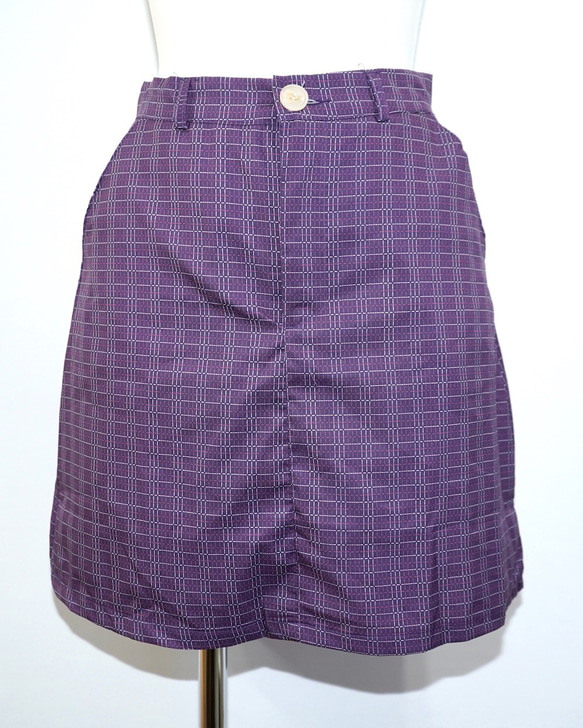 Grid Check Mini Skirt (purple) ミニスカート パープル 紫 ストリート 8枚目の画像