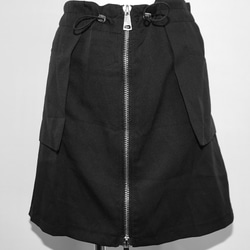 Front Zip Aperture Mini Skirt (black) ミニスカート ブラック 黒 カジュアル 6枚目の画像