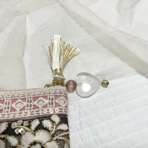 インド刺繍リボンのミニポーチ ポーチ ミシェルプティ 通販