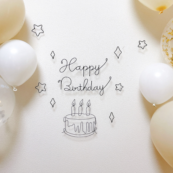 ケーキトッパー　ハーフバースデー　2分の1　誕生日　バースデー　ベビーフォト　ワイヤークラフト　ワイヤーアート 5枚目の画像