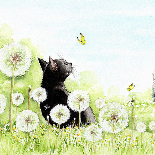 ポストカード6枚セット【猫とお地蔵様】 絵画 いろは癒し塾