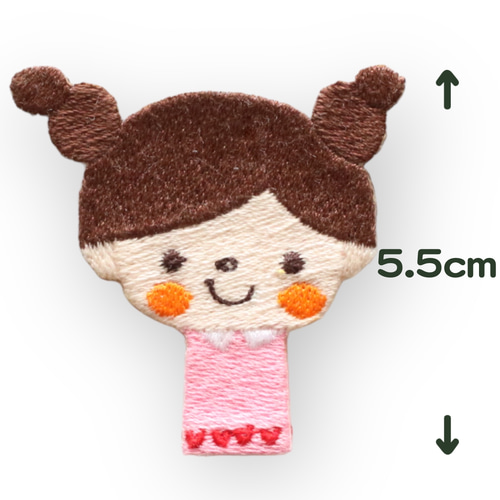名入れできる 女の子ニコちゃんの刺繍ワッペン＊おしゃれで可愛い刺繍