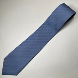 【受注製作】ブルー　グレー　ストライプ　イタリア生地　プレゼント　ギフト　ネクタイ【別途】名入れ　イニシャル　刺繍　 4枚目の画像