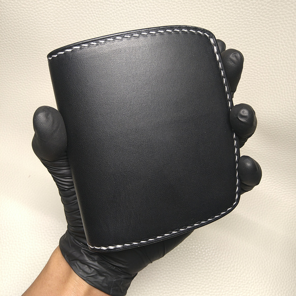 コンパクトウォレット 〜Compact billfold wallet black&natural〜 8枚目の画像