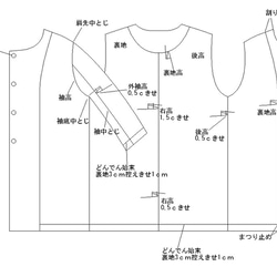 型紙　クルーネックコート　A030B-P(裏付き）　レディース 11枚目の画像