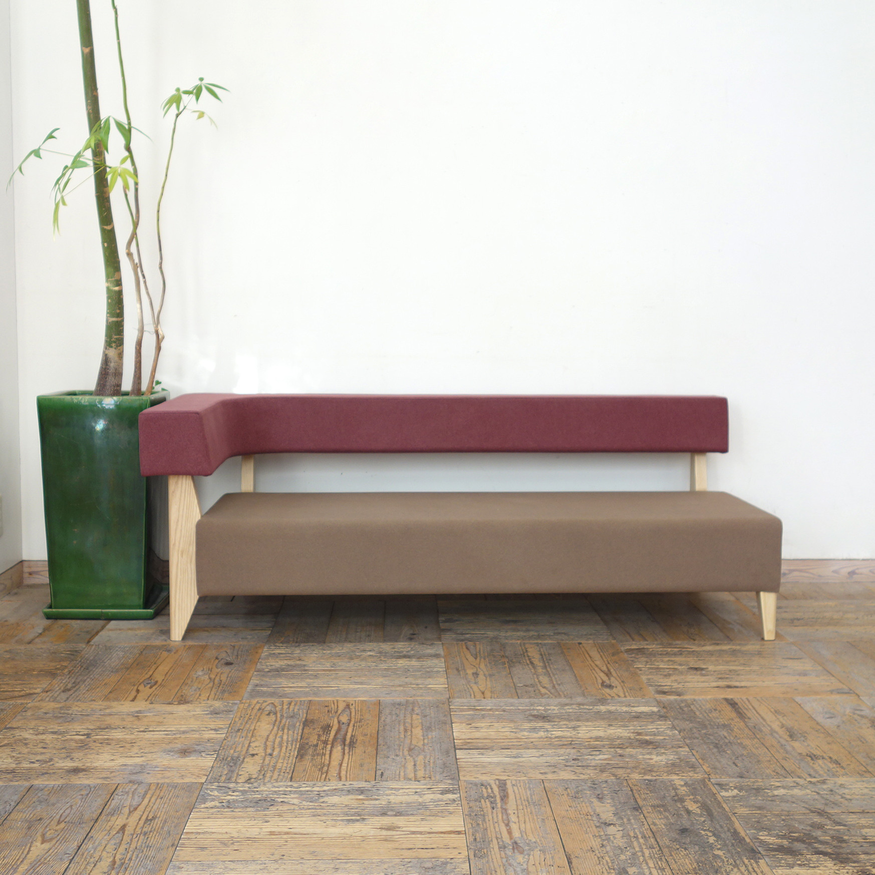 2.5s Border sofa-L(右)(NA×座NW-UP5597ブラウン＆背NW-UP5600ボルドー)SH320