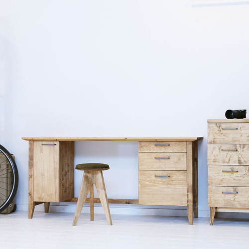 ハンドメイド　無垢デスク 机　引き出し付き(送料込み) ハンドメイド 無垢デスク 机 引き出し付き(送料込み) 楽天市場