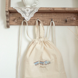 名入れ刺繍入り】ナップサック リュック 一升餅 巾着バッグ 体操服入れ