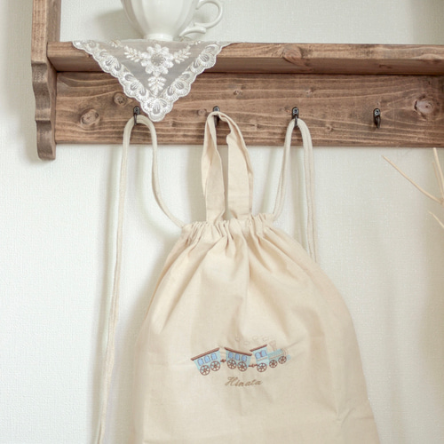 名入れ刺繍入り】ナップサック リュック 一升餅 巾着バッグ 体操服入れ