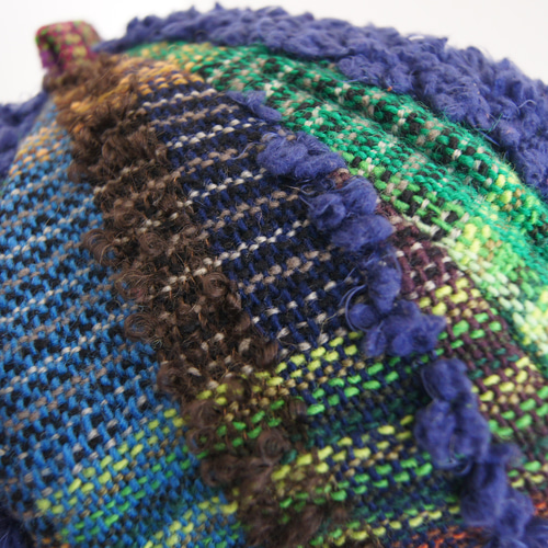 ☆さをり織り☆ ベレー帽 さおり織り どんぐり帽 ブルー パープル