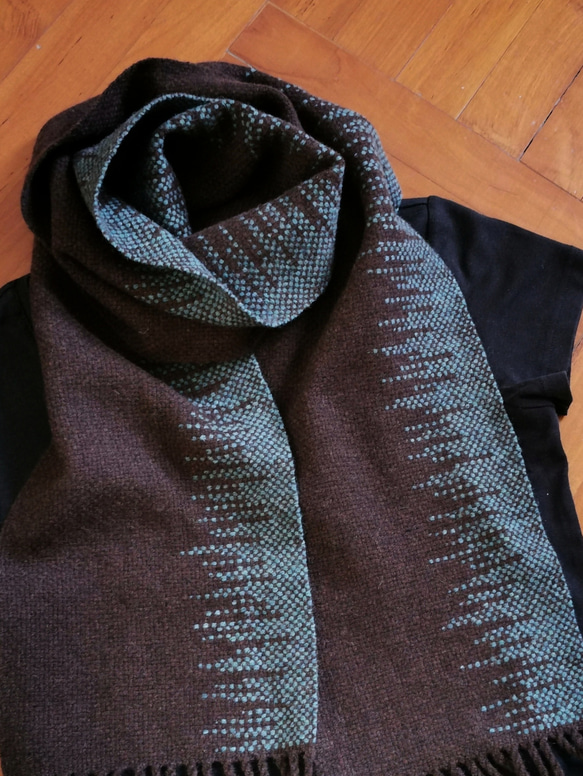 Handwoven by Carina | 手織50牦牛絨50美麗諾羊毛圍巾 第4張的照片