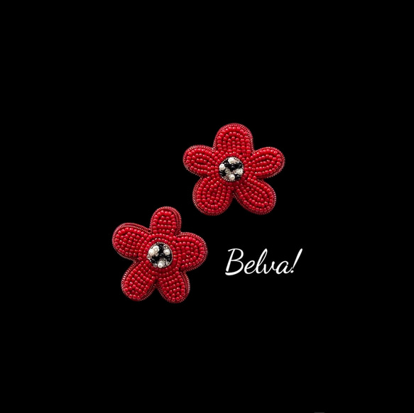 ビーズ刺繍のブローチ　-赤いポピー　感謝- poppy 2枚目の画像