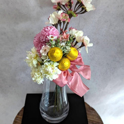 毎年きれい！桜とマムの春爛漫アレンジメント3点セット　ひな祭り　　和室　玄関　インテリア 1枚目の画像