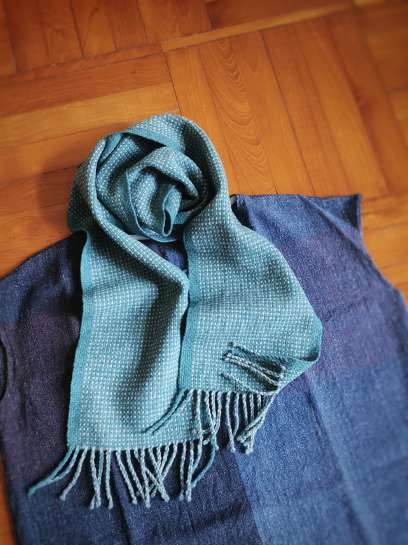 Carina による手織り | 50% ヤク、50% メリノウールの手織りスカーフ 8枚目の画像