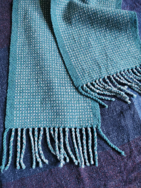 Carina による手織り | 50% ヤク、50% メリノウールの手織りスカーフ 7枚目の画像