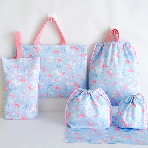 ナップサック 上履き入れ お弁当袋✖️4コップ袋✖️4ランチョンマット