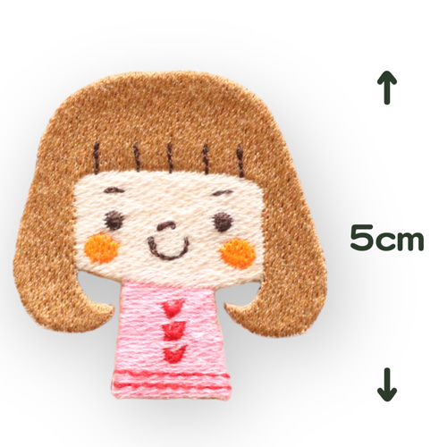 名入れできる 女の子ららちゃんの刺繍ワッペン＊おしゃれで可愛い刺繍