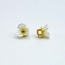 ミニシャンクボタン 10mm【 White petit flower 】8個 3枚目の画像