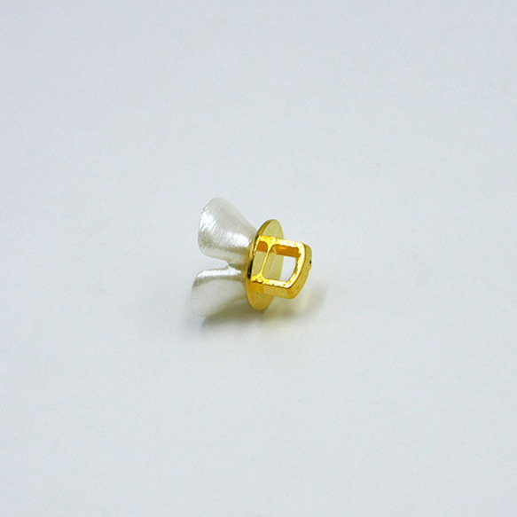 ミニシャンクボタン 10mm【 White petit flower 】8個 5枚目の画像