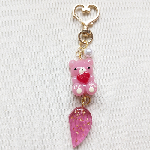イニシャル入OK 】キーホルダー くまちゃん ハート ペア バレンタイン