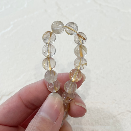 天然石ブレスレット336◇ルチルクォーツ ブレスレット handmade