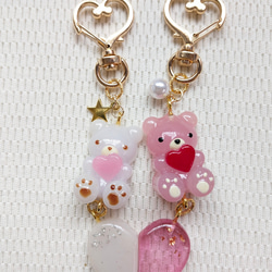 クマちゃんキーホルダー♪15個 キーホルダー くまちゃん 星空熊チャーム バッグアクセサリー 鍵