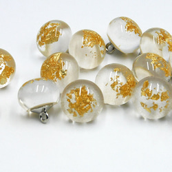 ラウンドミニシャンクボタン 12mm【 Gold Flakes 】3個 5枚目の画像