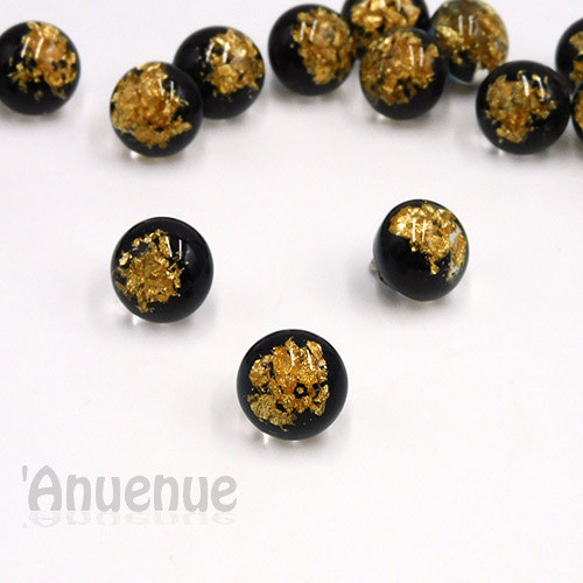 ラウンドミニシャンクボタン 12mm【 Gold Flakes 】3個 2枚目の画像