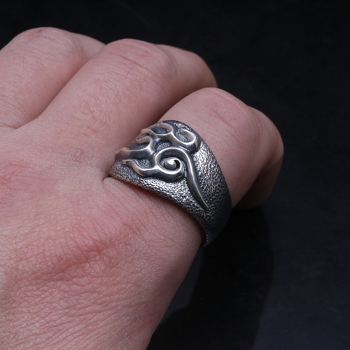 指輪 メンズ : 迦楼羅炎 リング 燻し仕上げ シルバー シルバーリング