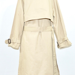 Belted Long Trench Coat (beige) コート ベージュ 薄茶 きれいめ 11枚目の画像