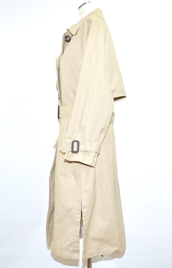 Belted Long Trench Coat (beige) コート ベージュ 薄茶 きれいめ 12枚目の画像