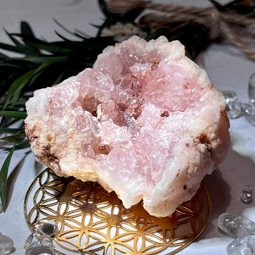 ピンクアメジスト✨ラフストーン原石クラスタージオード