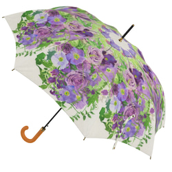 雨に濡れない大きめサイズ　シティーオート　薄紫のバラ２の雨傘　 9枚目の画像