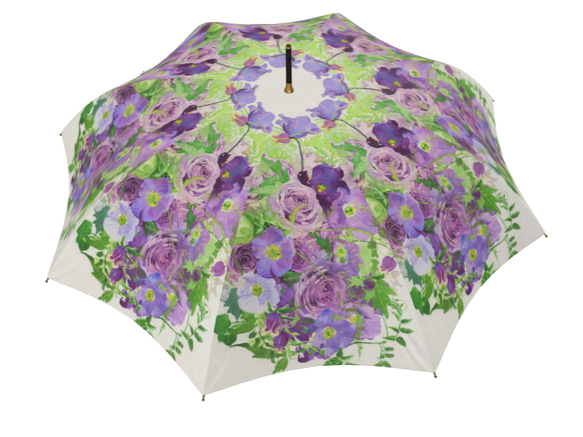 雨に濡れない大きめサイズ　シティーオート　薄紫のバラ２の雨傘　 12枚目の画像