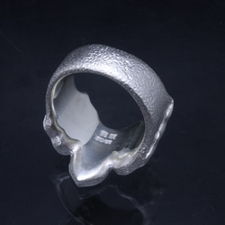 指輪 メンズ : 双 迦楼羅炎 リング 白仕上げ シルバー シルバーリング 不動明王 日本 17～27号 4枚目の画像