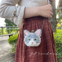 [予約販売] アメリカンショートヘア猫バッグ {カスタマイズ可能} | ペット 動物 猫 ゴールド バッグ カスタマイズされたか 3枚目の画像