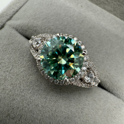 ラボグロウンパライバトルマリンヘイローリング 約3カラットS925＋