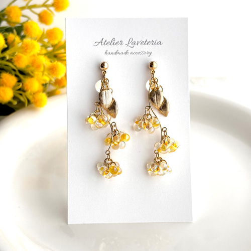 AHHAH ミモザ ピアス 18Kイエローゴールド