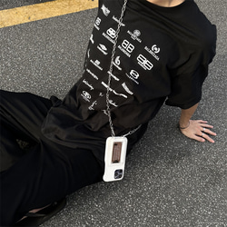 iPhoneケース　ショルダーストラップ　デニム　高級感　カード収納付き　ファッション 8枚目の画像