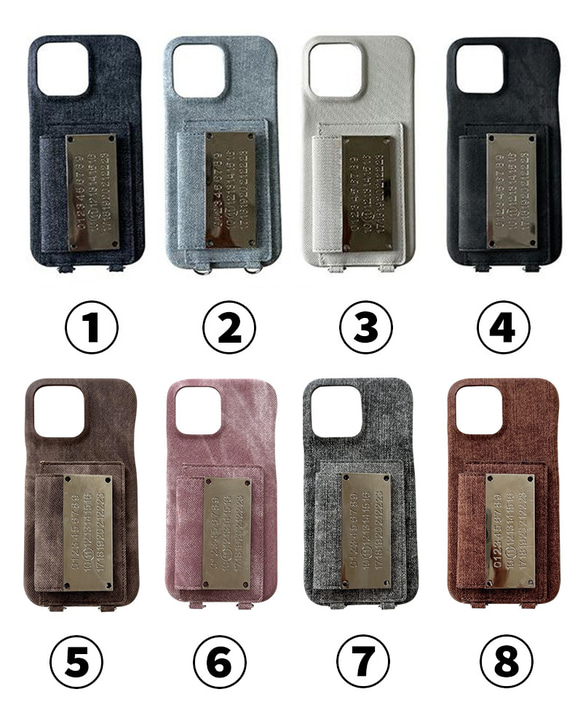 iPhoneケース　ショルダーストラップ　デニム　高級感　カード収納付き　ファッション 10枚目の画像