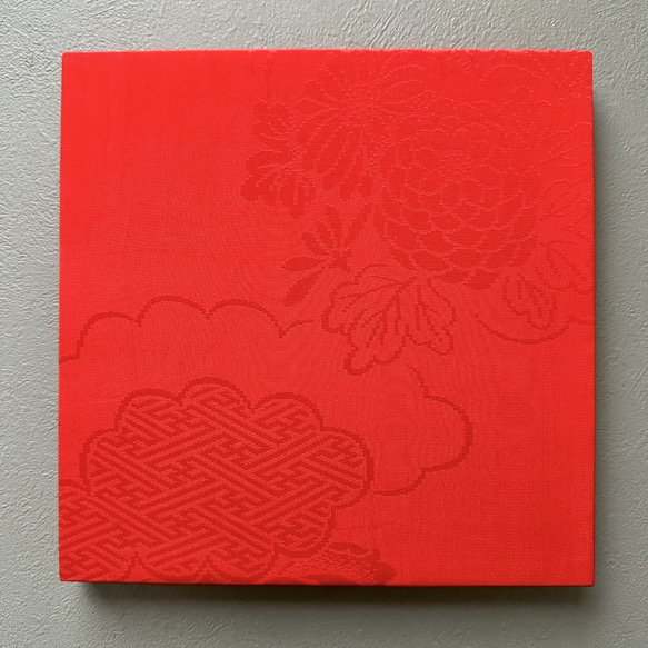 着物のファブリックパネル　輝く紅白の梅（3枚セット）　着物リメイク　インテリア　古民家　ひなまつり　壁飾り　ギフト　日本 5枚目の画像