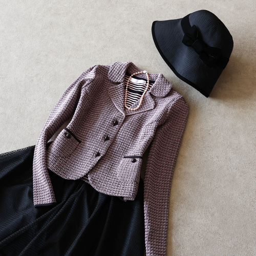 フォーマルにも◎】MIXストレッチ テーラードニットジャケット