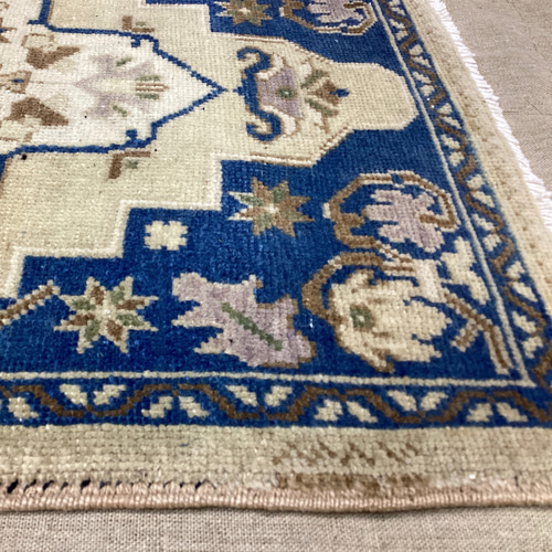 手織りトルコ絨毯　ビンテージ 手織りトルコ絨毯 98x56cm ヴィンテージラグ カーペット・絨毯