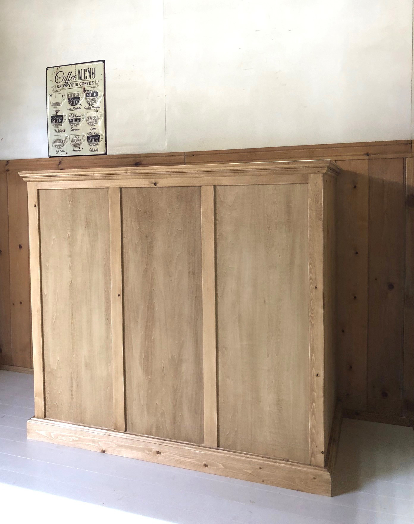 ハンドメイド キッチンカウンター レジカウンター 大収納 ナチュラル