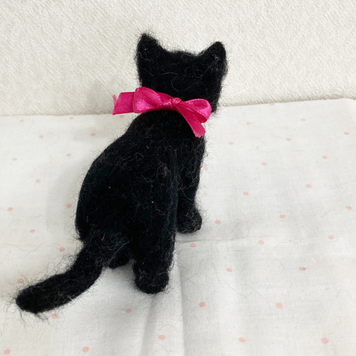 くろ猫＊羊毛フェルト＊猫 羊毛フェルト moco3871 通販 17182302