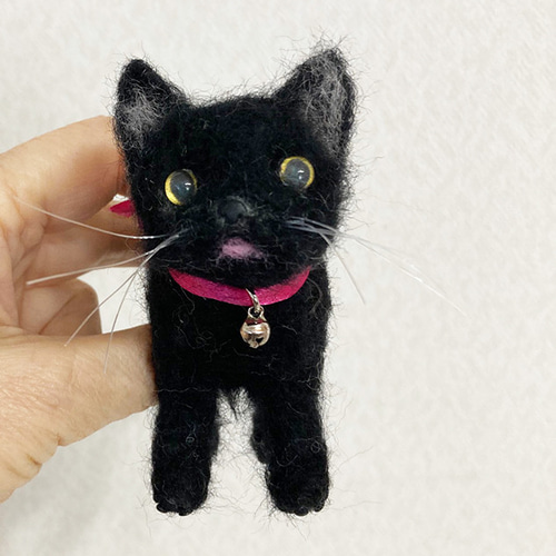 くろ猫＊羊毛フェルト＊猫 羊毛フェルト moco3871 通販 17182302