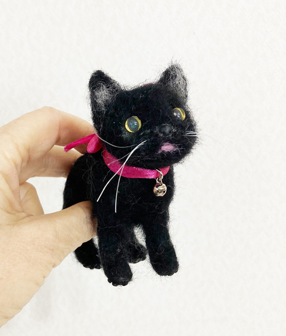 くろ猫＊羊毛フェルト＊猫 羊毛フェルト moco3871 通販 17182302