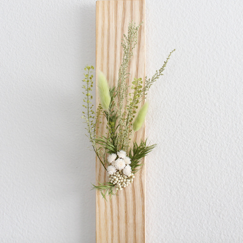 【特大75cm】天然古木 掛花入 流木 一輪挿し 壁掛け オブジェ 吊り下げ Wall flower 木の壁掛け一輪挿し〜Spring White ash green〜 一輪挿し