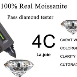 最高品質 モアサナイト ブルーグリーン 人工ダイヤ ハーフエタニティリング　16.5号 8枚目の画像