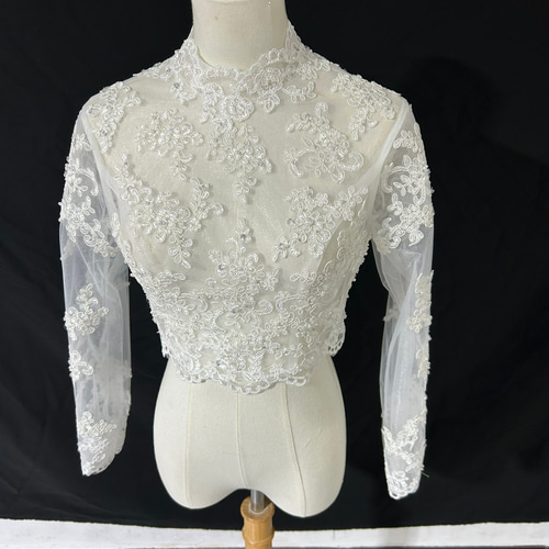 人気上昇！ボレロ 美しいレース キラキラスパンコール トップス 長袖  